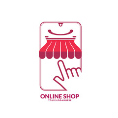 Modern Online Shop Logo with smile face designs Template