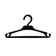 Clothes rack. The hanger is simple and convenient for the wardrobe. Vector image.
