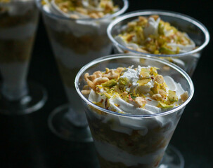 Close ups of tasty cake shots .