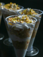 Close ups of tasty cake shots .