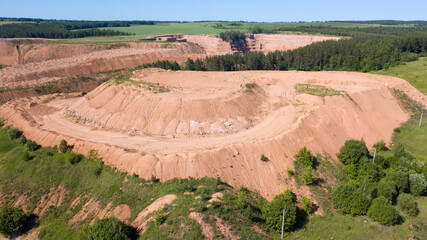 Ichalkovsky quarry. Limestone, chalk and gypsum stone mining