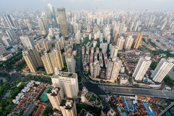 city skyline in shanghai china