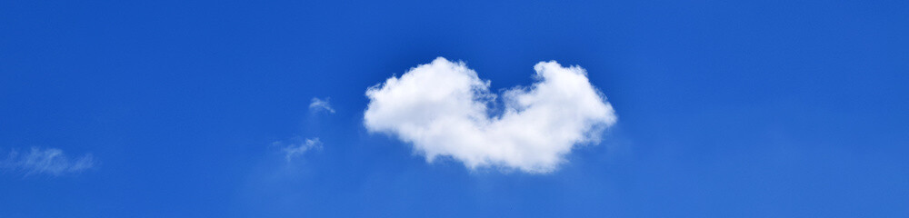 White clouds in the blue sky