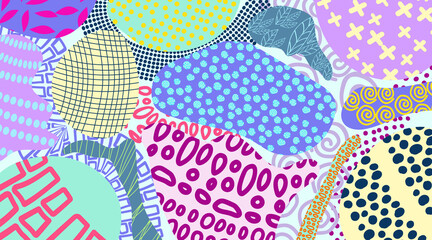 Bright abstract pattern, modern illustration for print, screen saver, background, textile, packaging, cover.