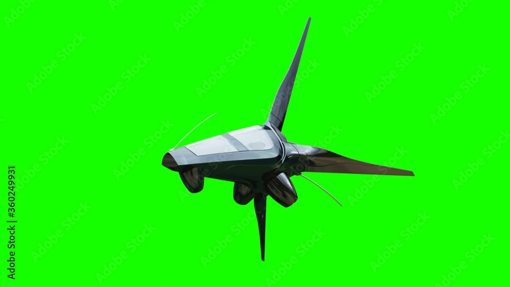 Canvas Prints sci fi fufturistic ship. concept of future. green screen. realistic 4k animation.