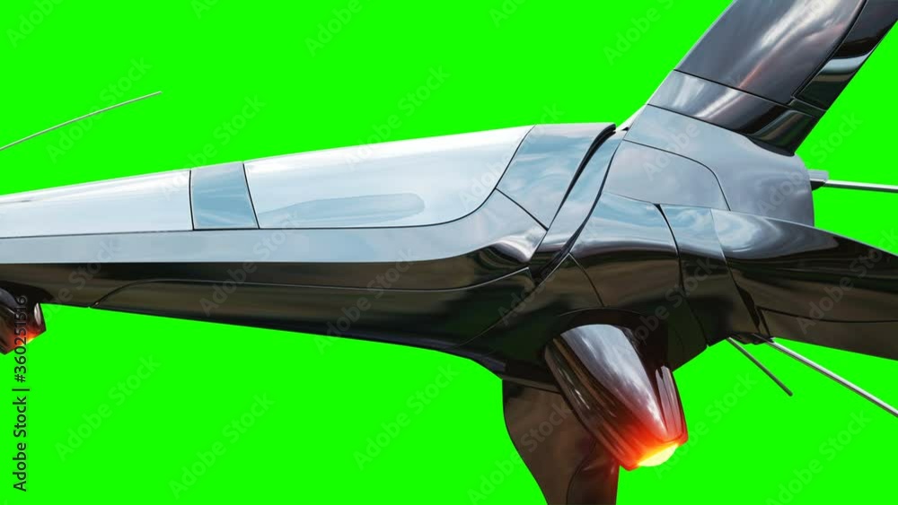Canvas Prints sci fi fufturistic ship. concept of future. green screen. realistic 4k animation.