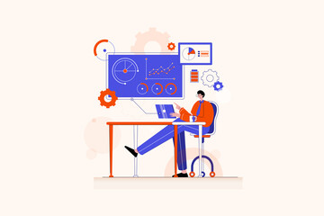 Online Trading - Vector Illustration Concept
