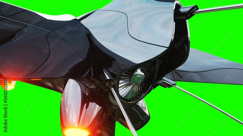 Canvas Prints sci fi fufturistic ship. concept of future. green screen. realistic 4k animation.