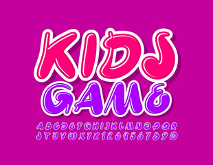 Vector Creative logo Kids Game. Playful Creative Font. Bright Alphabet set