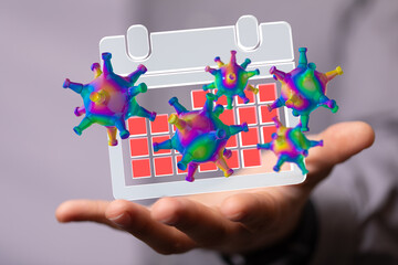 Financial stock graph has down from virus corona outbreak..