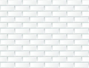 Seamless white brick ceramic tile. Nordic & Scandinavian design background. Vector wall. Trend illustration