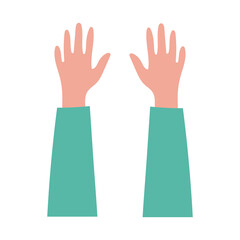 happy friendship day celebration with hands up pastel flat style