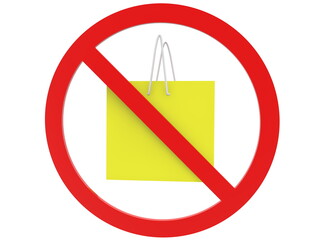 No sign with shopping bag