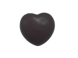 Glowing black heart isolated on white background. The black heart represents sadness, pain, suffering, despair or negative emotion.