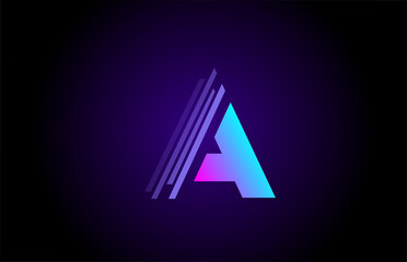 A alphabet letter logo for company and business. Blue pink design for identity