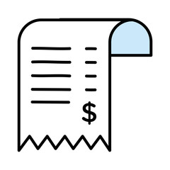 receipt sale line and fill style icon