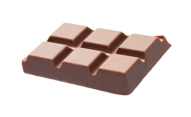 Piece of delicious milk chocolate isolated on white
