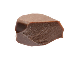 Piece of delicious milk chocolate isolated on white