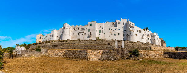 A panorama view of Ostuni, Puglia, Italy in the summertime