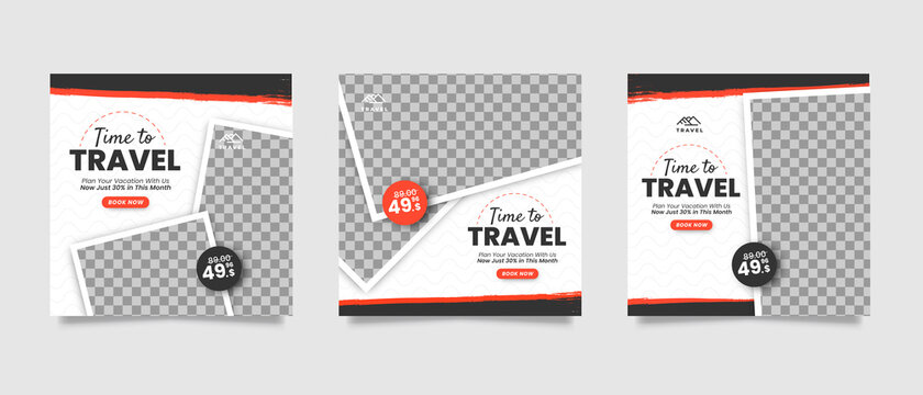 Time to travel social media post template