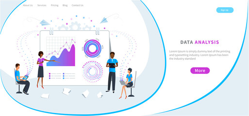 Predictive data analysis, risk management, business investment. Big data analysis. Business team on meeting brainstorming and analyzing the financial report chart in office