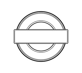 Vintage black wax seal on white background