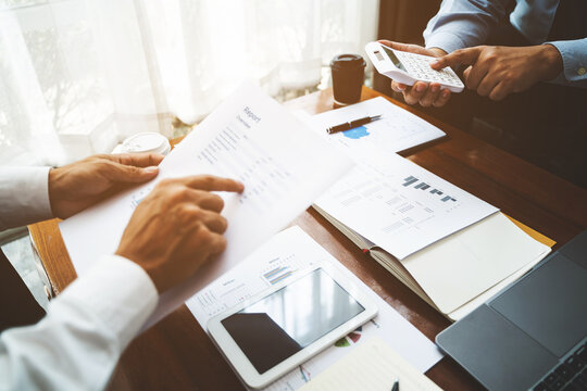 Group of people meeting in conference modern office, Data analysis.