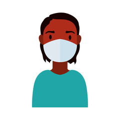 hindu man wearing medical mask flat style