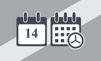 14 days event web icon, calendar icon.Calendar vector icon. Date and day, month.
