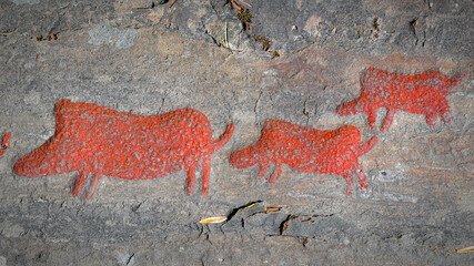 Norrkoping Rock Carvings at Himmelstalund Three Wild Boar