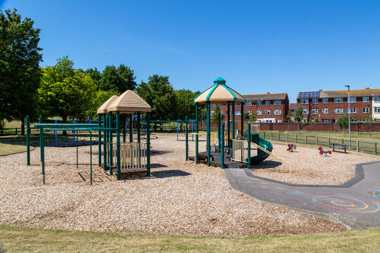 a child's playground or park empty on a summers day during Covid-19 lockdown