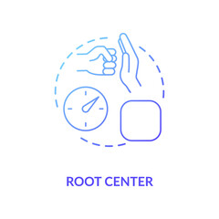 Root center blue gradient concept icon. Pressure channel. Stress level. Chakra in body system, energy type. Human design idea thin line illustration. Vector isolated outline RGB color drawing