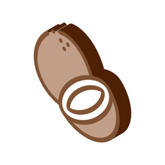 coconut nut icon vector. isometric coconut nut sign. color isolated symbol illustration