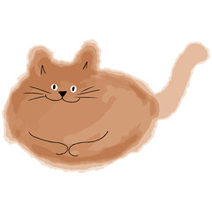 Doodle of a brown cat.
