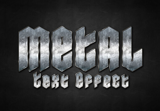 Metal Text Effect Style Mockup