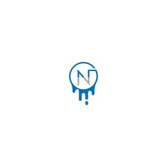 N logo letter design concept