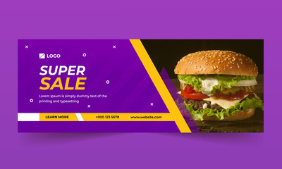 Fastfood Social Media Banner Template Collection, testy burger banner design 