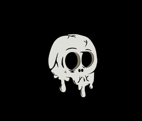skull on black background