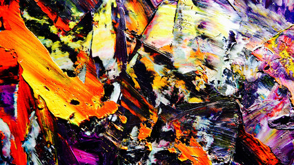 Colorful abstract background wallpaper. Modern motif visual art.  Mixtures of oil paint. Trendy...