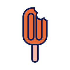 ice cream in stick line and fill icon