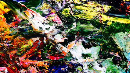 Colorful abstract background wallpaper. Modern motif visual art.  Mixtures of oil paint. Trendy...