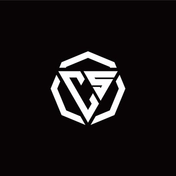 C S Initial triangle logo with polygons inside