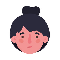 Avatar woman cartoon head design, Girl female person people human and social media theme Vector illustration