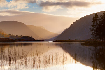 Ireland, Co.Donegal, Glenveagh National Park, Reflection in Lough Veagh