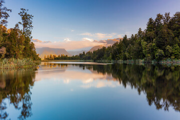 Lake Matheson and the Southern Alps, West Coast, South Island, New Zealand