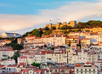 Portugal, Lisbon, Sao Jorge Castle and city