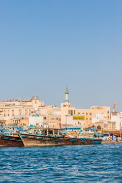 Abra boats on Dubai Creek, Dubai, United Arab Emirates