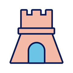 Fototapeta premium sand castle line and fill icon