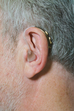 Cropped image of man wearing hearing aid
