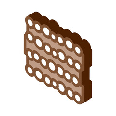 tree trunk heap icon vector. isometric tree trunk heap sign. color isolated symbol illustration